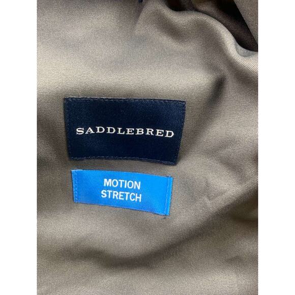 Saddlebred Blazer Men 40R Gray Motion Stretch 2 Button Lined Suit Jacket Poly - Picture 9 of 9
